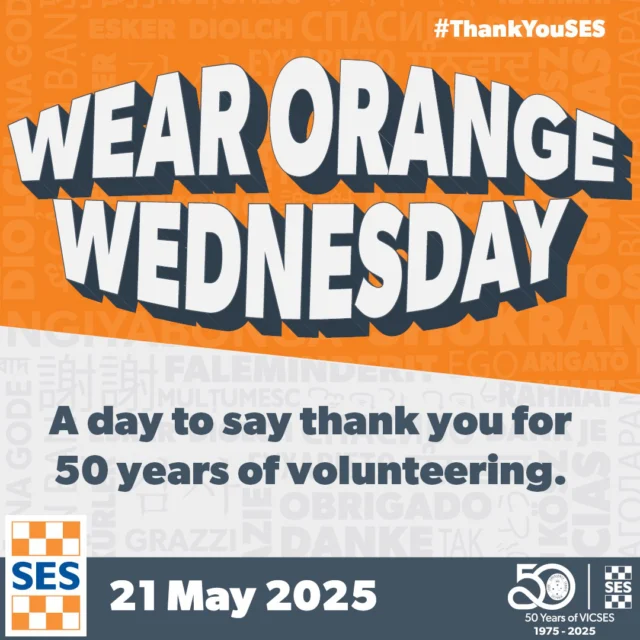 THANK YOU 

Colac SES Unit’s 44 volunteers, along with other district SES volunteers, are being recognised today for Wear Orange Wednesday.

The day of thanks is held annually during National Volunteer Week, acknowledging the contributions of more than 5000 SES volunteers in Victoria who serve their communities.

Thank you to the local SES volunteers who volunteer to help the district!